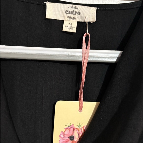 Entro Black Sleeveless Top with Pearl Fringe Detail - Picture 4 of 4